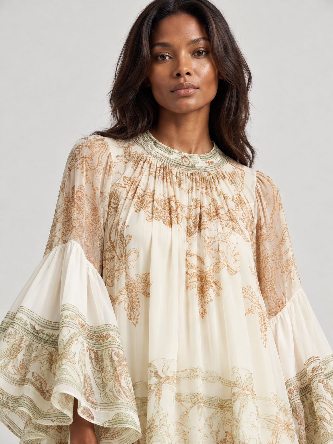 Luna | Robe fluide à imprimé élégant et manches amples