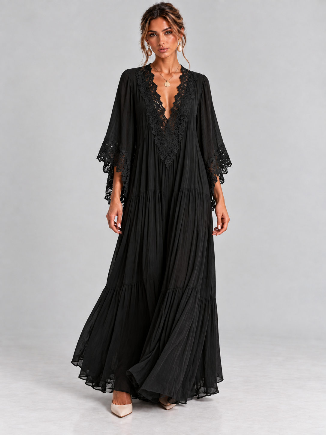 Éliane | Robe Chiffon Noire