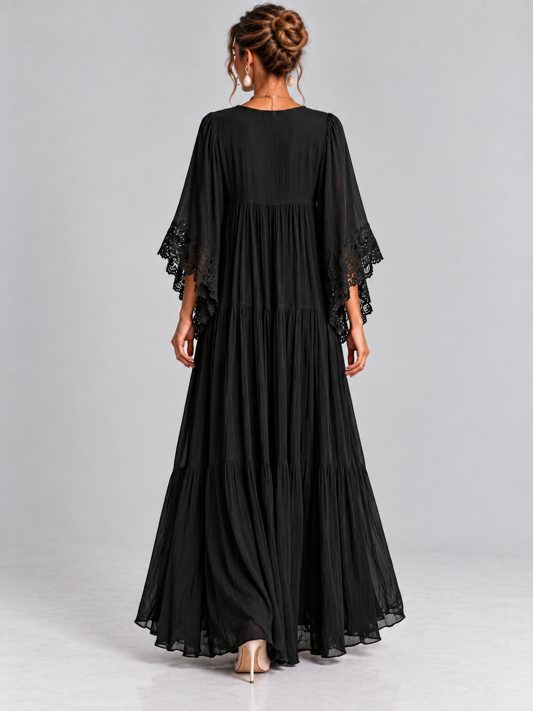 Éliane | Robe Chiffon Noire