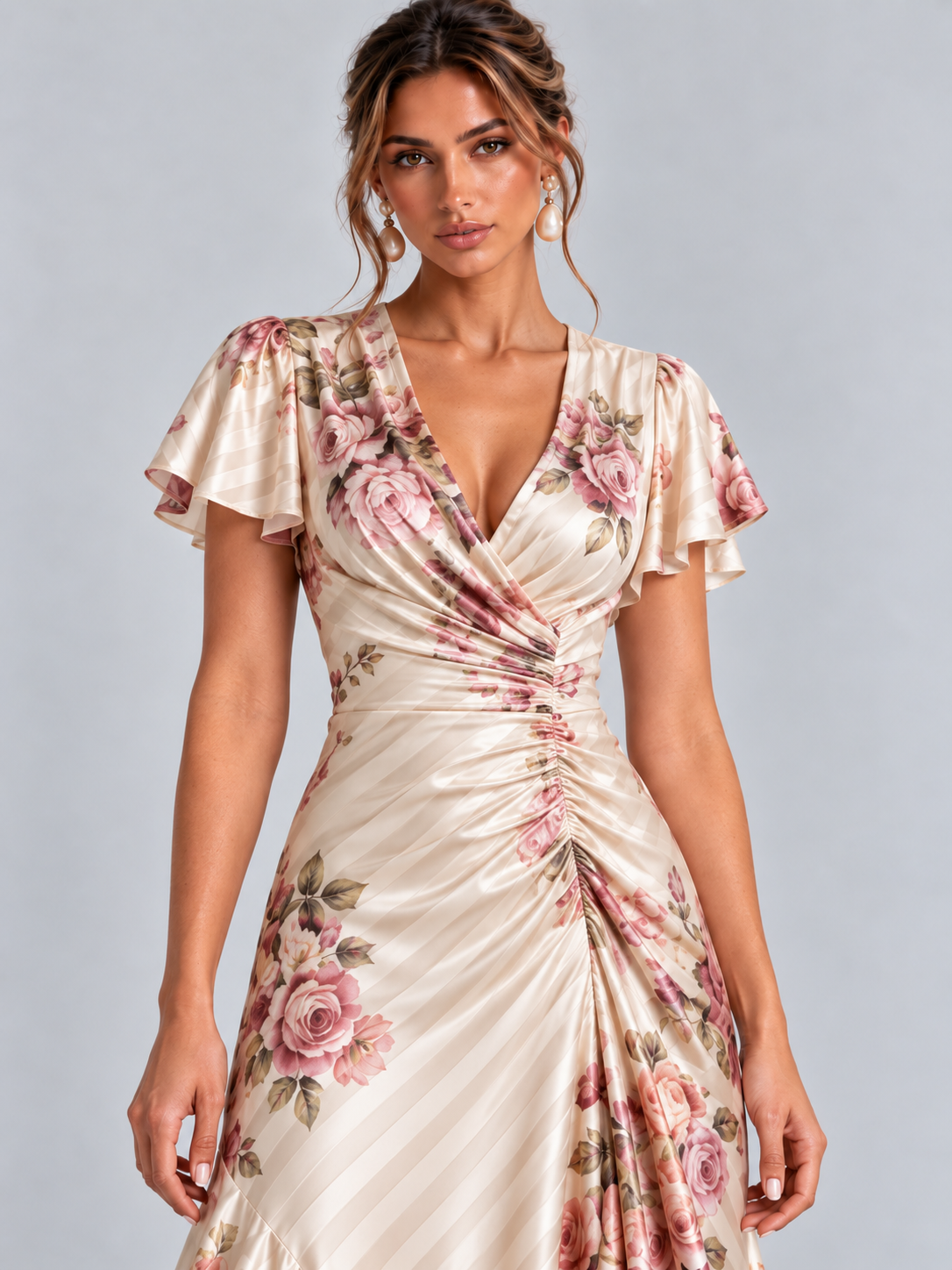 Rosalie | Robe midi fluide à imprimé floral élégant