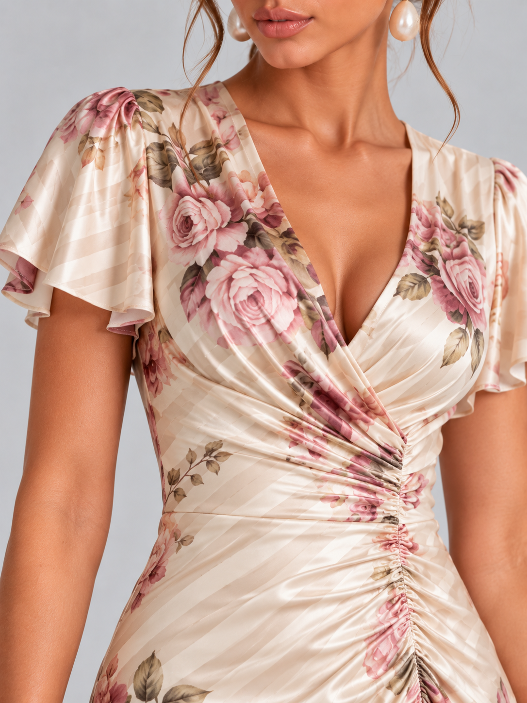 Rosalie | Robe midi fluide à imprimé floral élégant