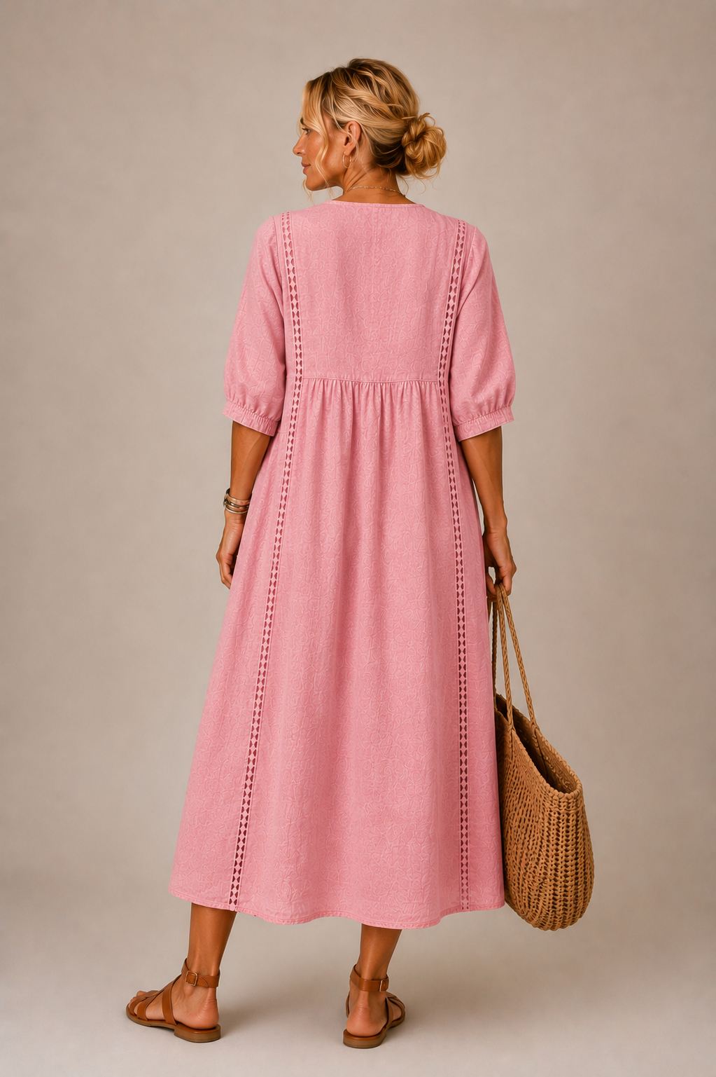 Madeleine™ | Robe en Lin et Coton Dentelée