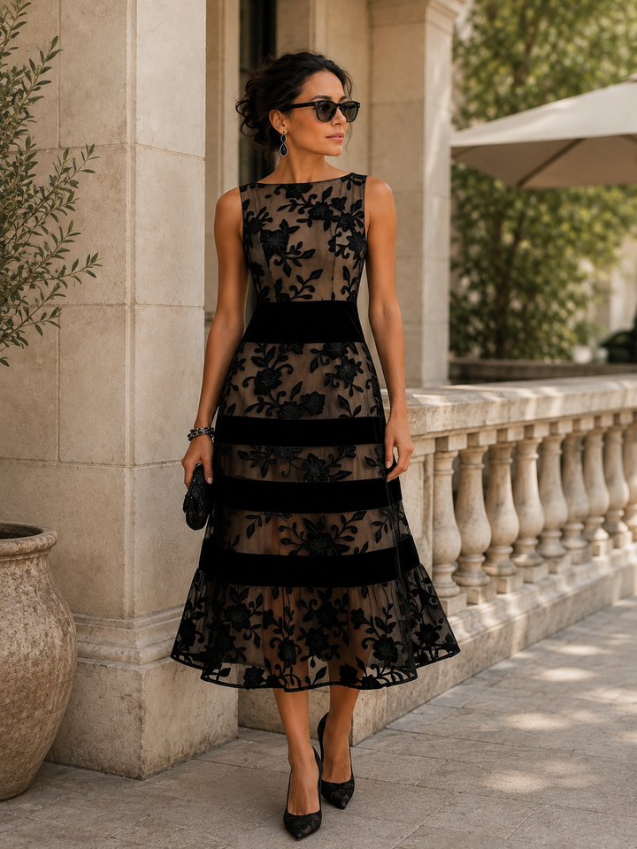 Élodie™ | Robe midi fleurie élégante