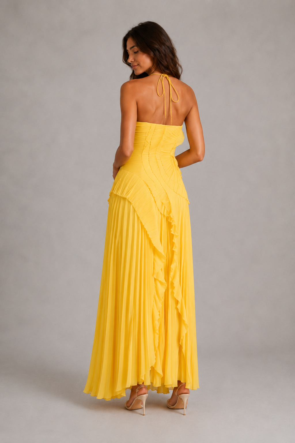 SOLÈNE | ROBE MAXI PLISSÉE