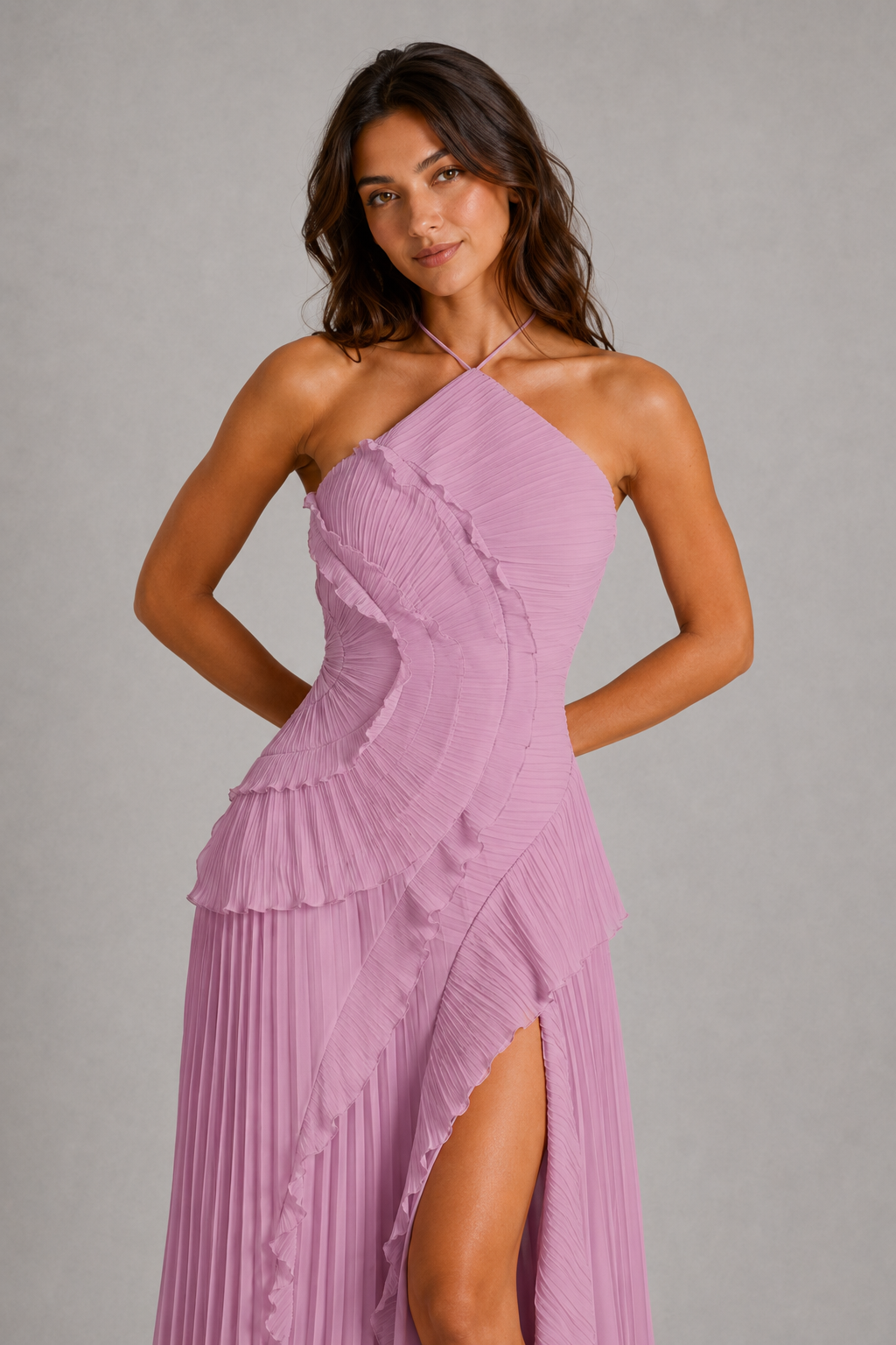 SOLÈNE | ROBE MAXI PLISSÉE