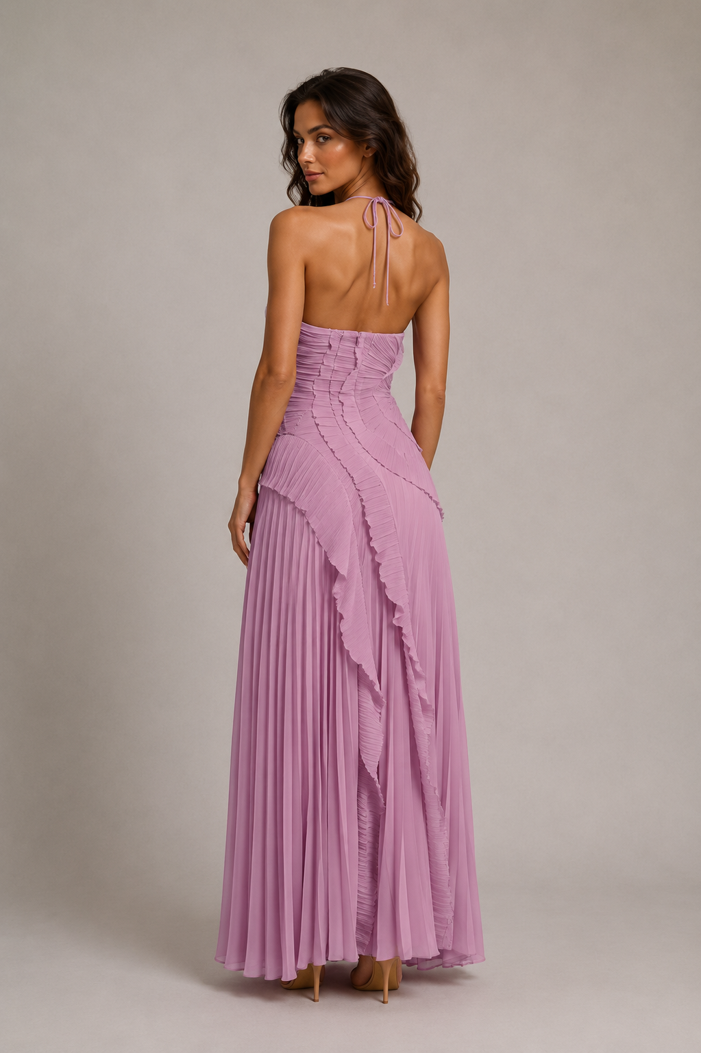 SOLÈNE | ROBE MAXI PLISSÉE
