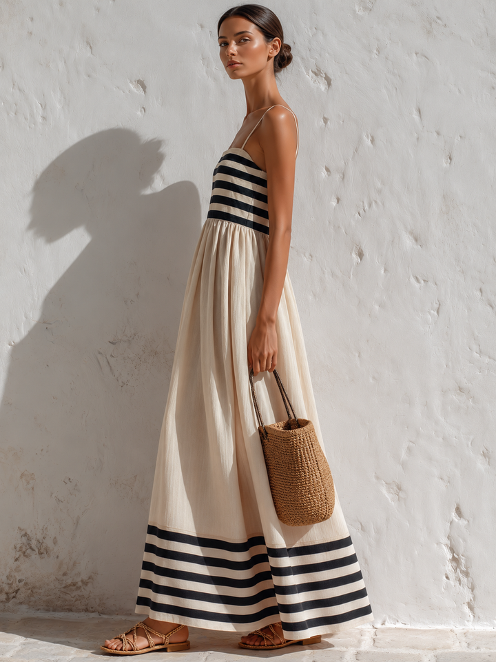 Camille | Robe Longue Rayée Légère