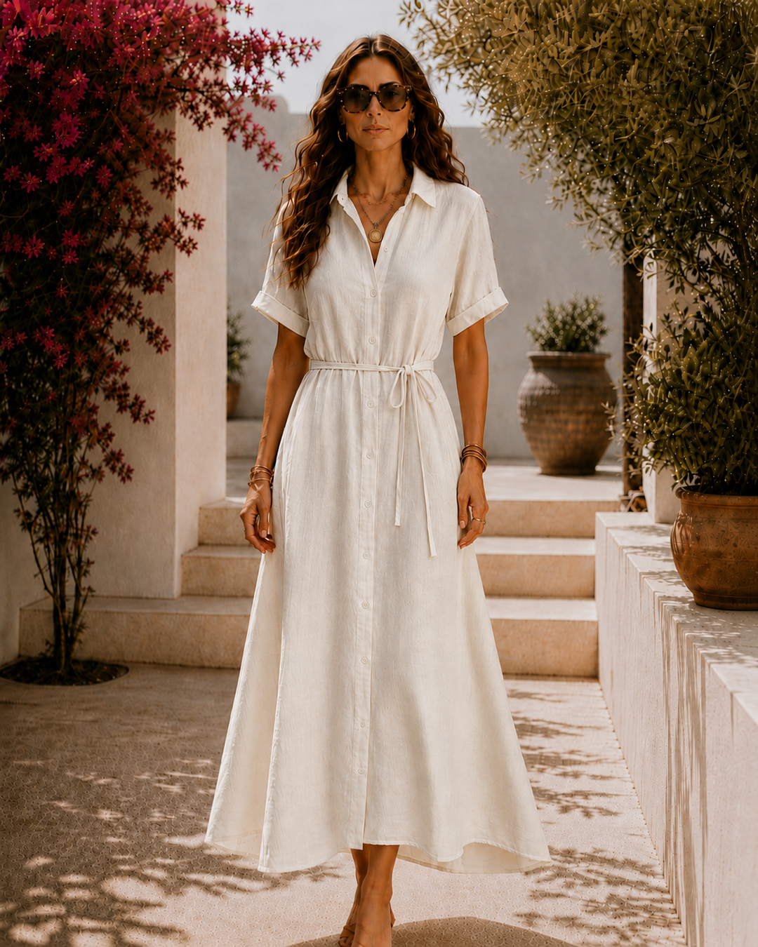 Élise | Robe longue en lin élégante