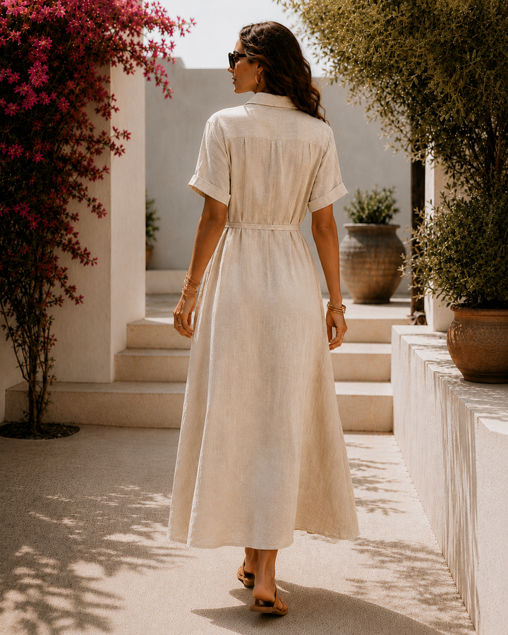 Élise | Robe longue en lin élégante