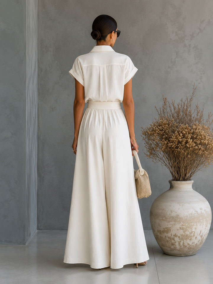 Aveline | Ensemble élégant avec chemise et jupe longue fluide