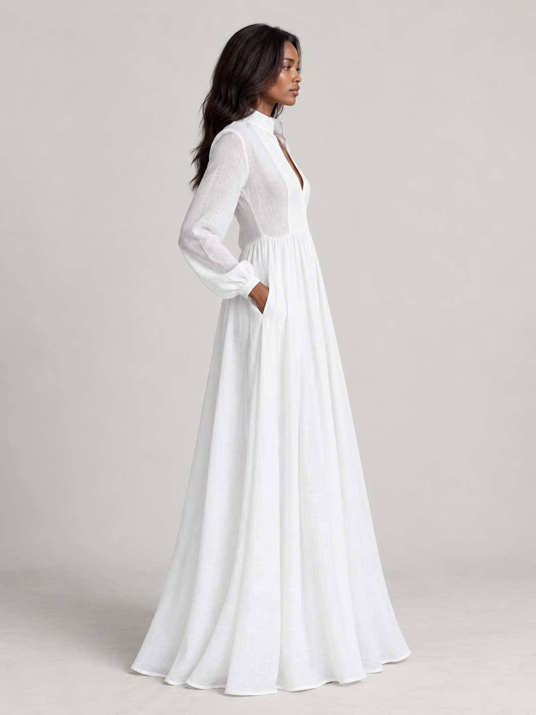 Amélie™ | Robe longue fluide en mélange de lin