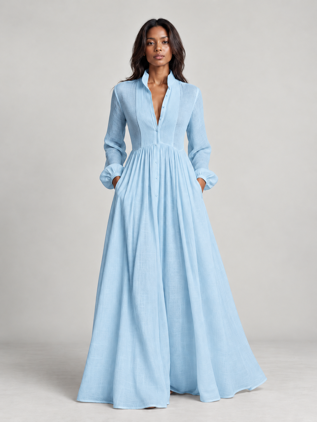 Amélie™ | Robe longue fluide en mélange de lin