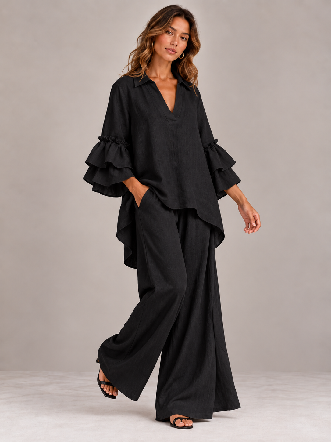 Lena | Ensemble fluide avec haut ample et pantalon large