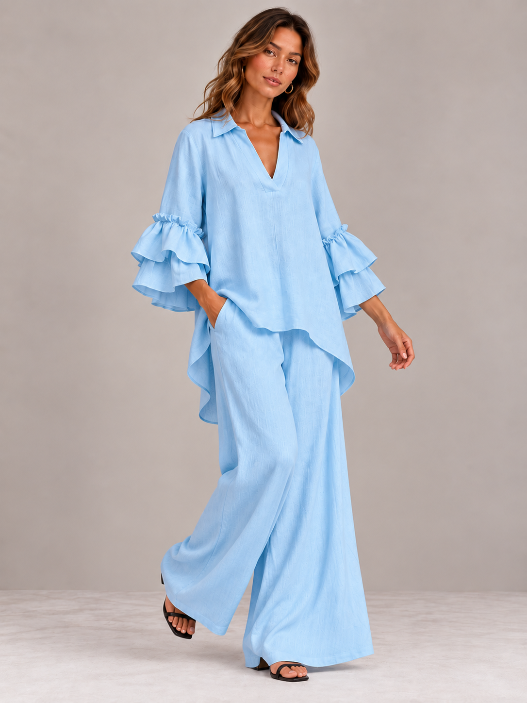 Lena | Ensemble fluide avec haut ample et pantalon large