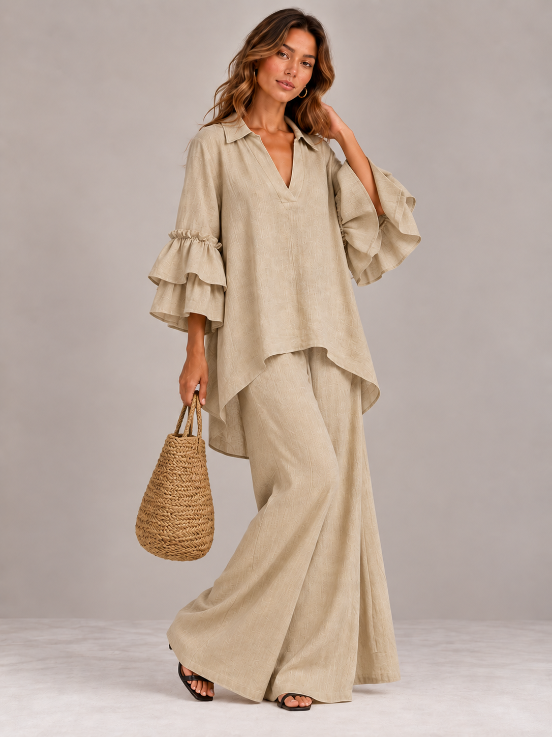 Lena | Ensemble fluide avec haut ample et pantalon large