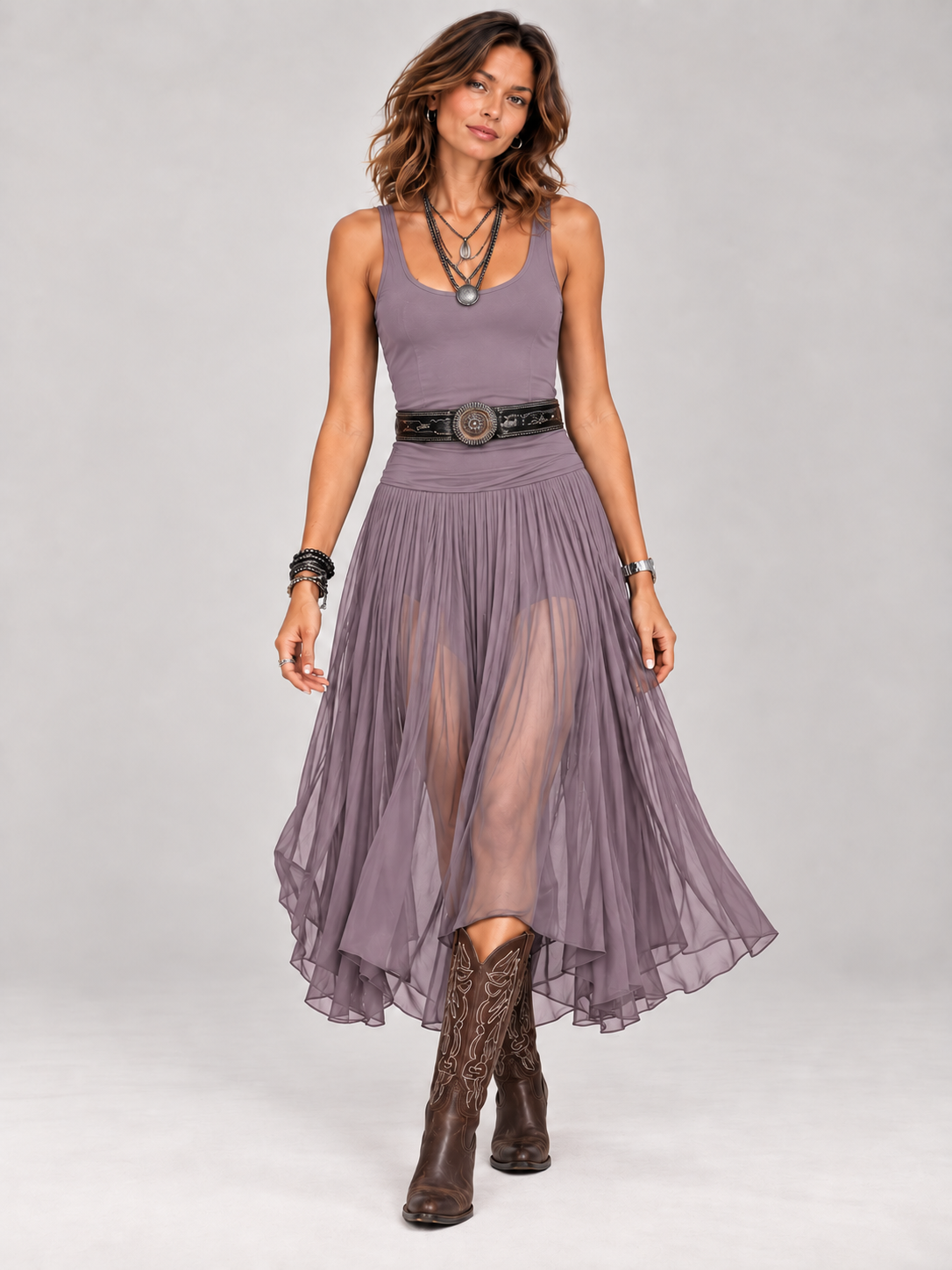 Chloé | Robe élégante fluide avec jupe asymétrique et style bohème chic