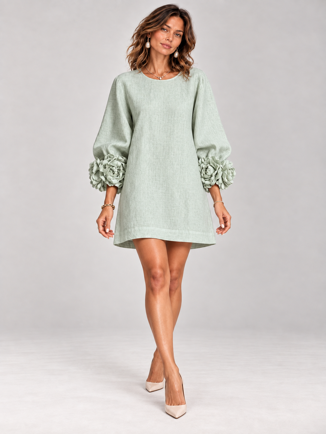 Éléonore™ | Robe courte élégante à détails floraux