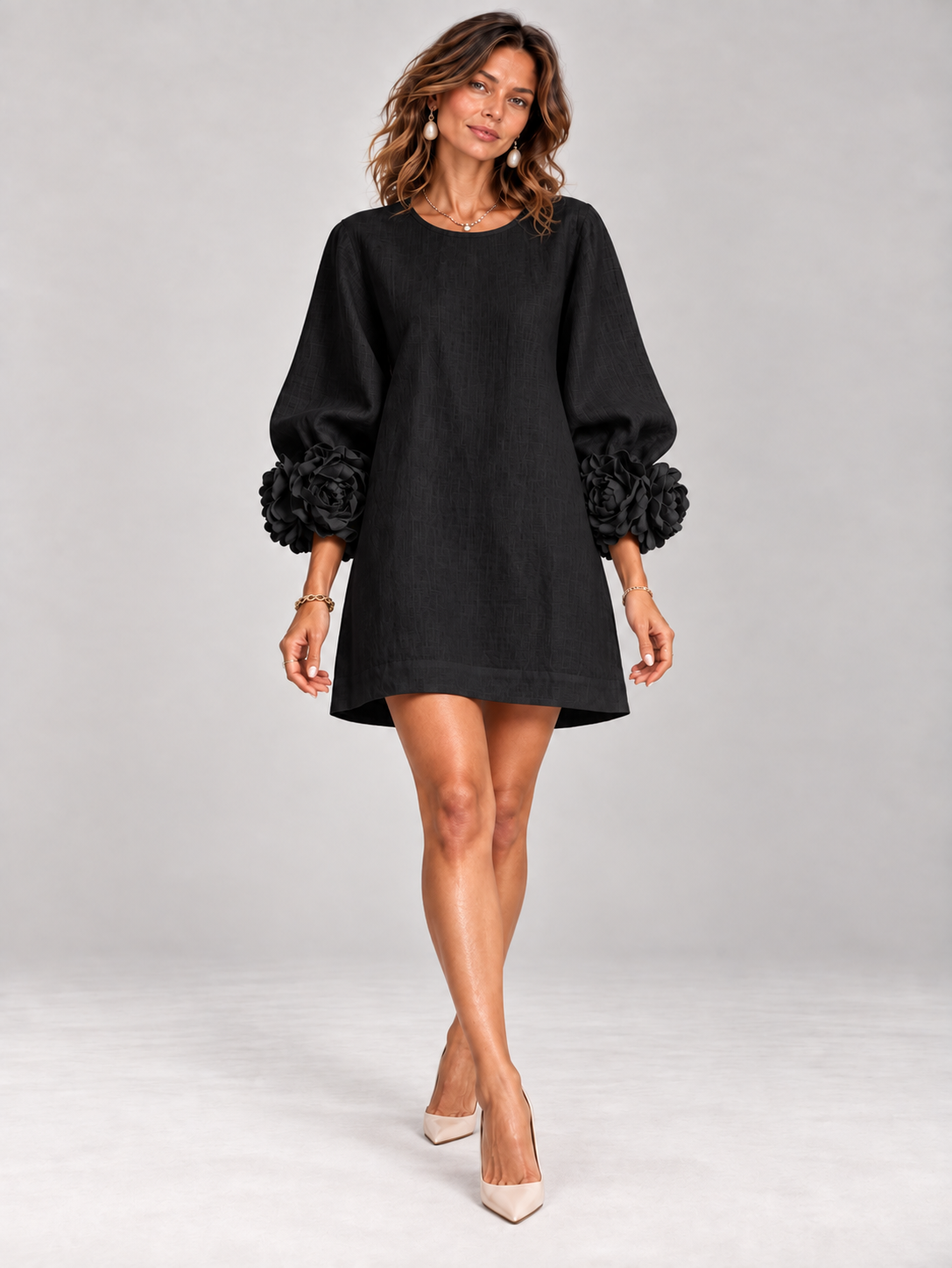 Éléonore™ | Robe courte élégante à détails floraux