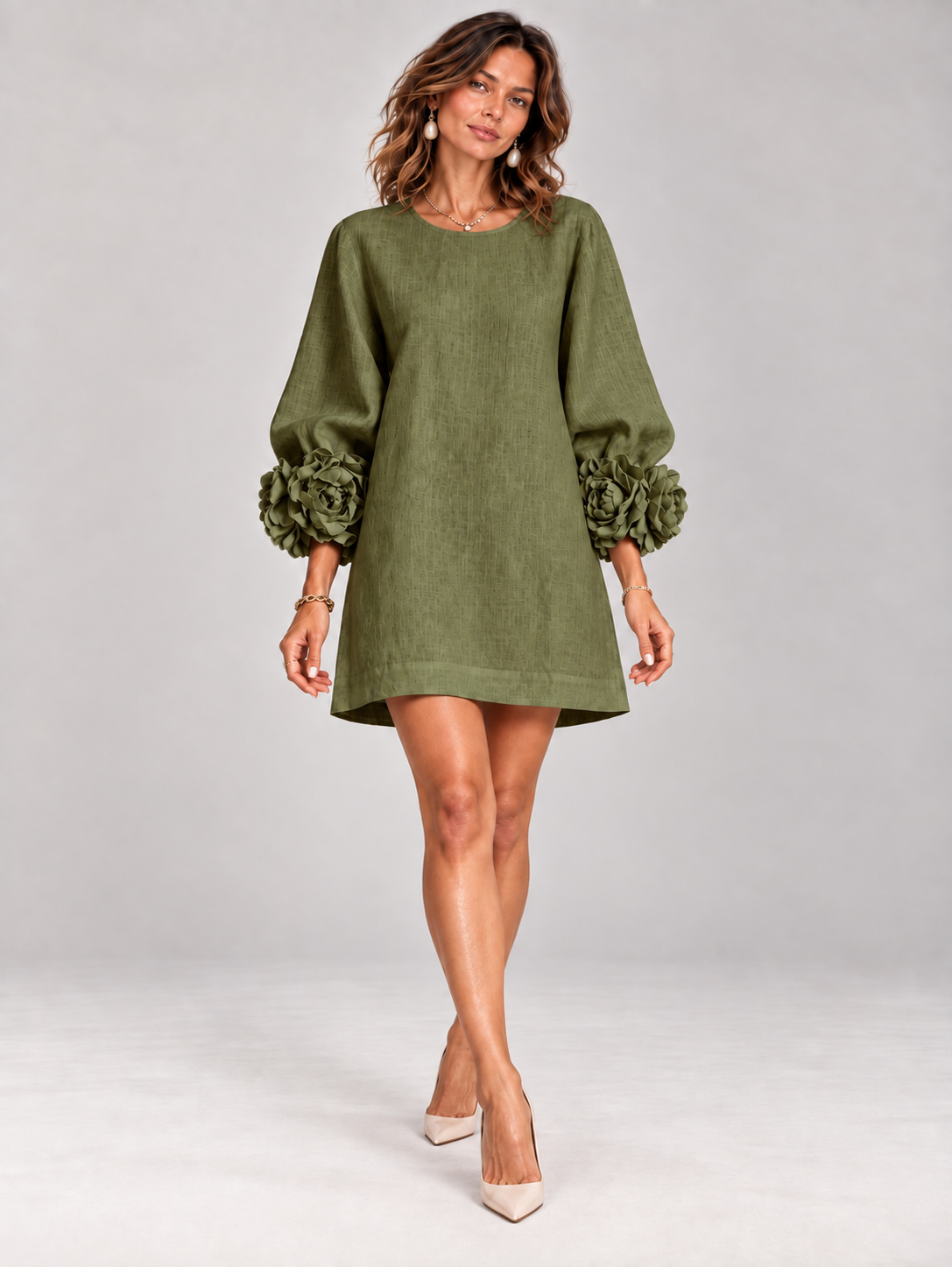 Éléonore™ | Robe courte élégante à détails floraux