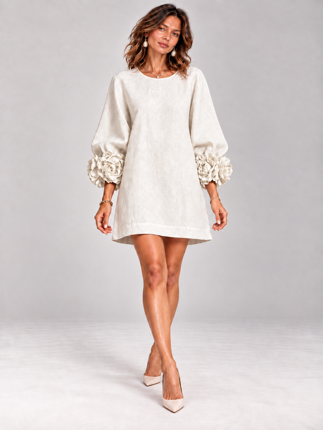 Éléonore™ | Robe courte élégante à détails floraux