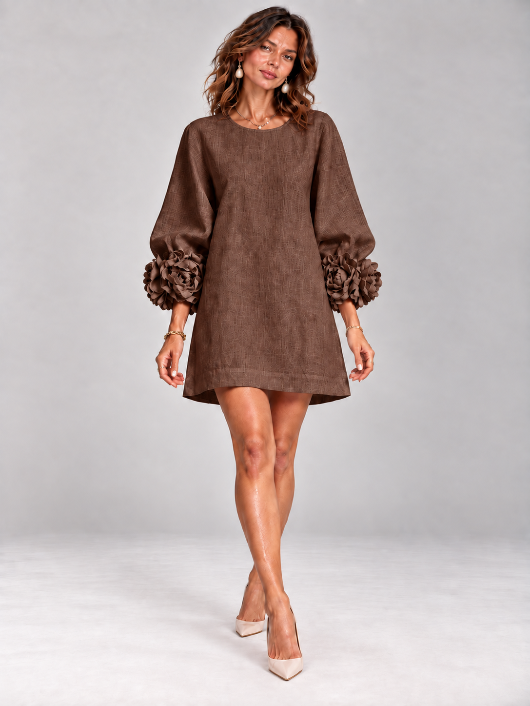 Éléonore™ | Robe courte élégante à détails floraux