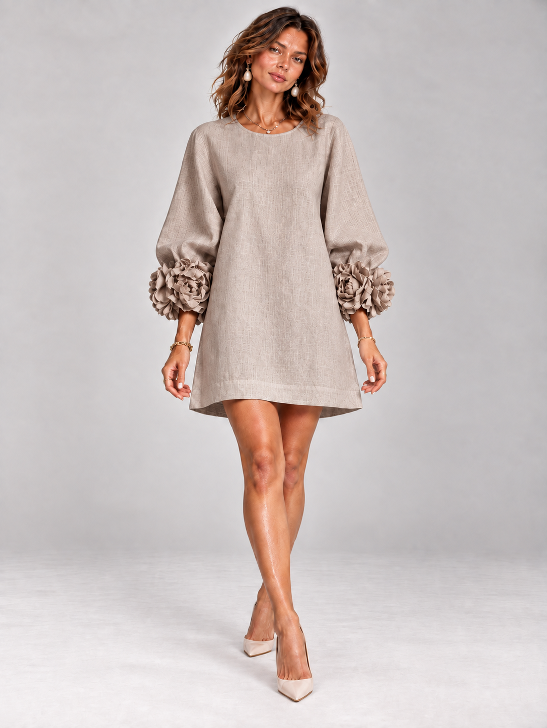 Éléonore™ | Robe courte élégante à détails floraux