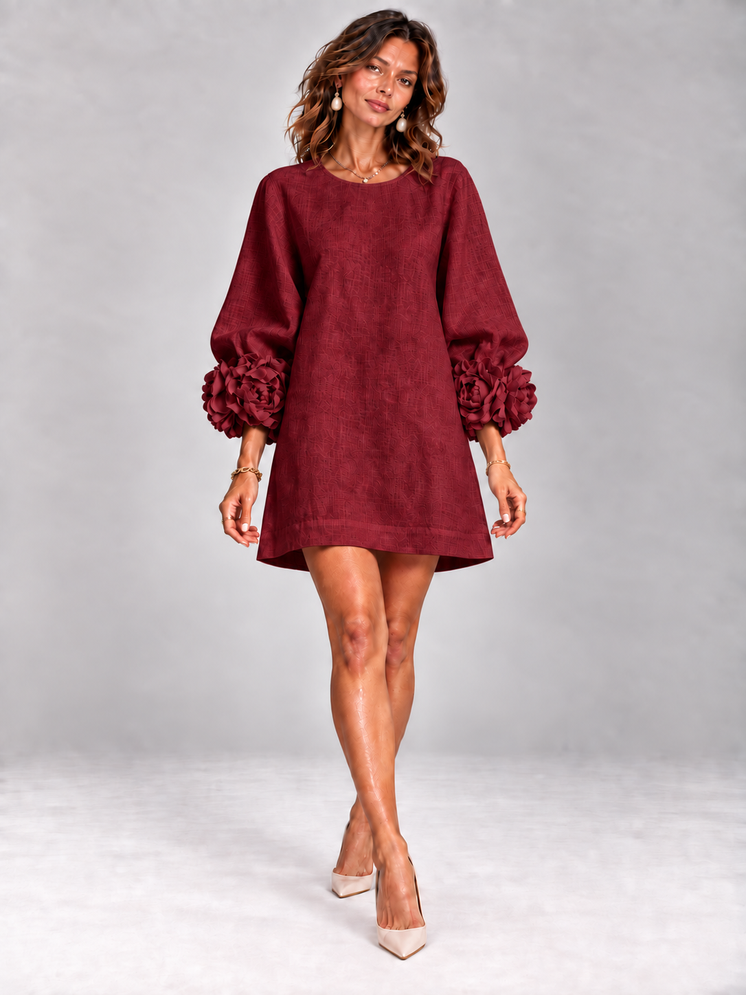 Éléonore™ | Robe courte élégante à détails floraux