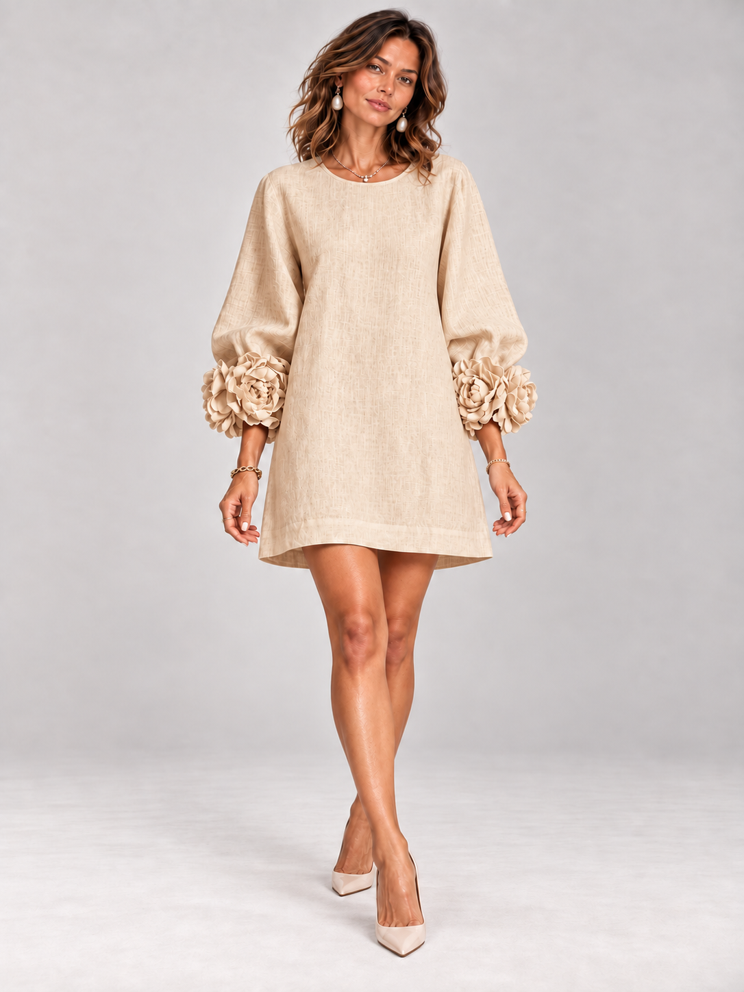 Éléonore™ | Robe courte élégante à détails floraux