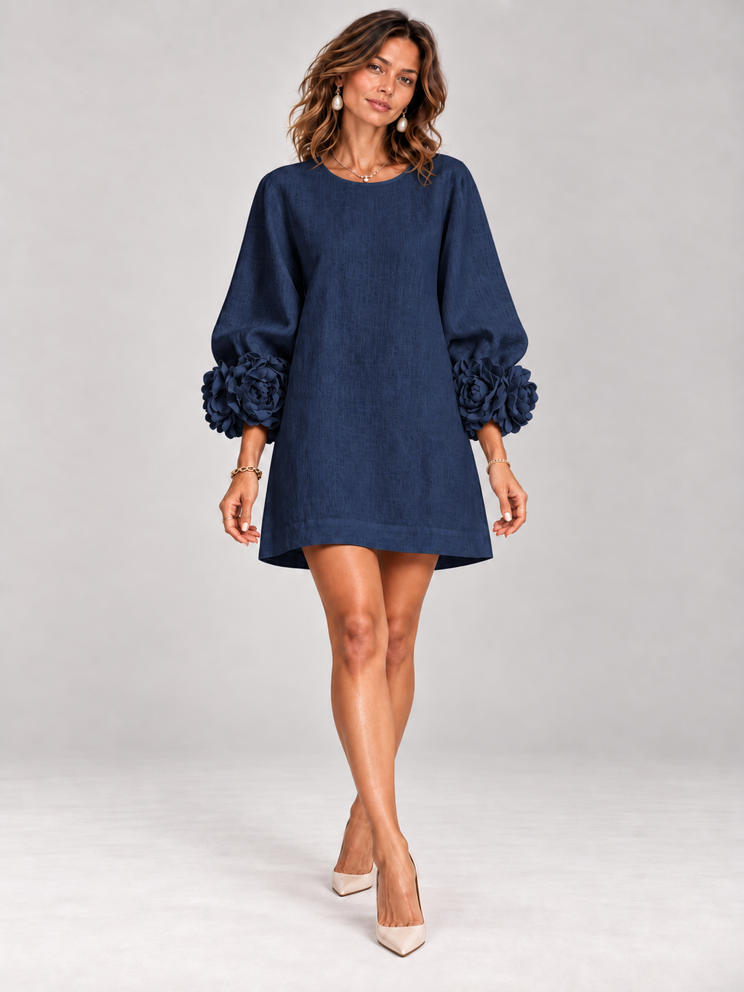 Éléonore™ | Robe courte élégante à détails floraux