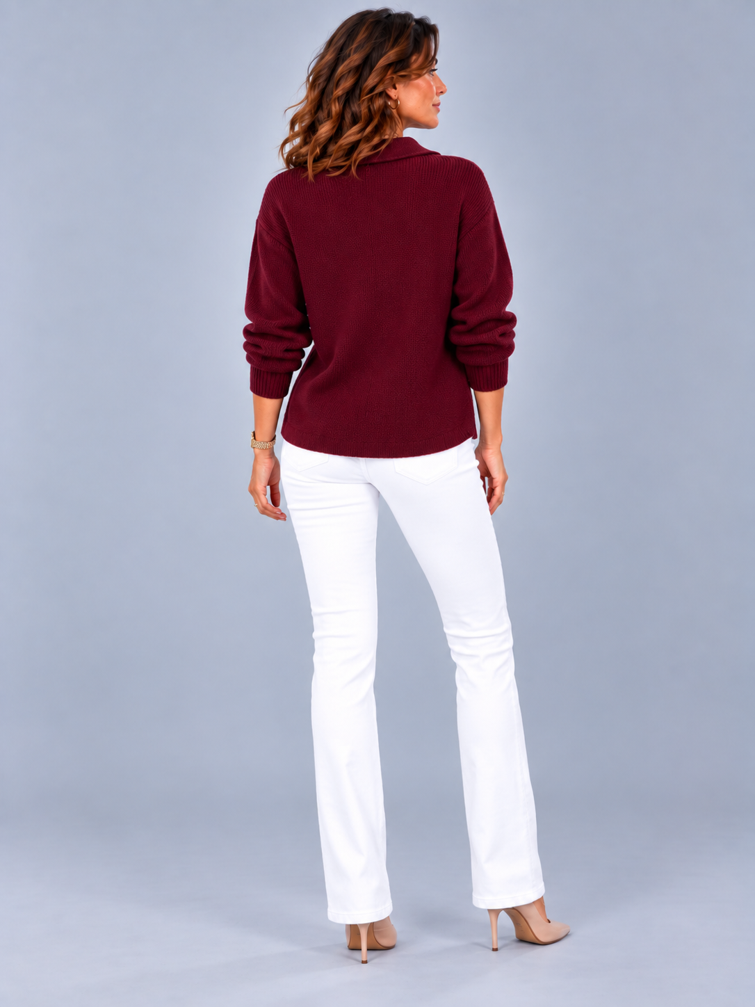 Odette™ | Veste en tricot avec col et boutons