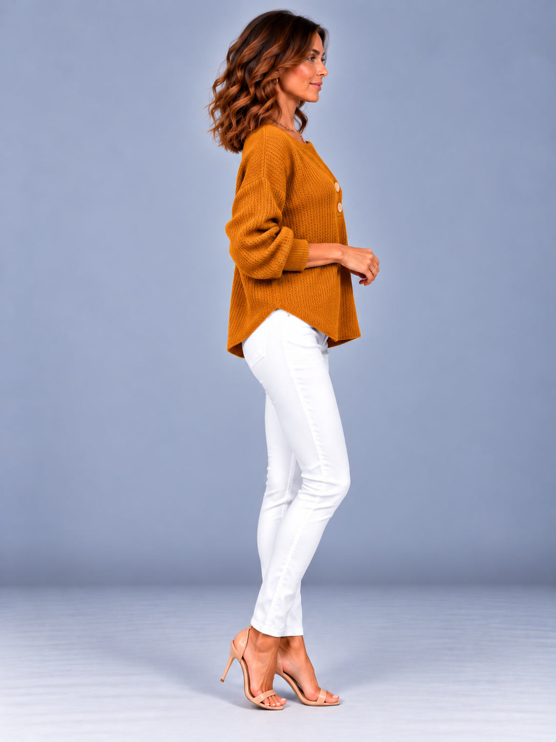 Lucienne™ | T-shirt Henley à texture gaufrée avec boutons