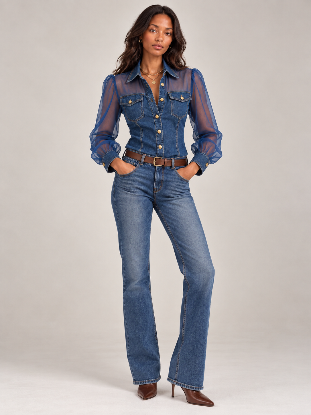 Amélie| Look Denim Élégant