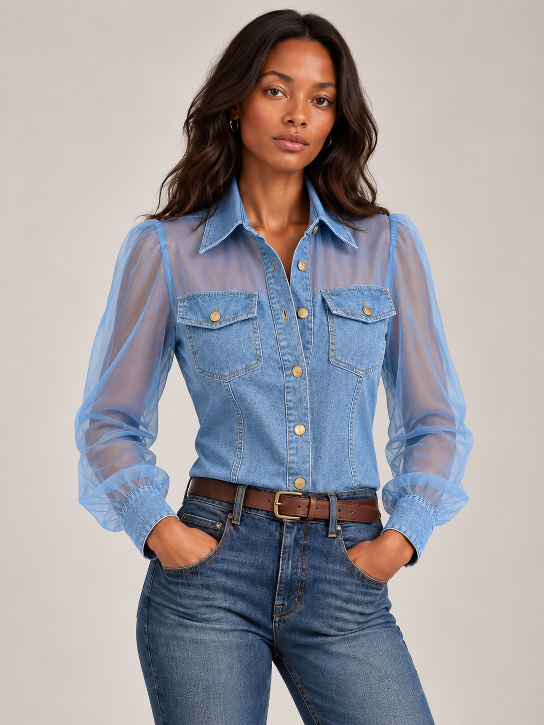 Amélie| Look Denim Élégant