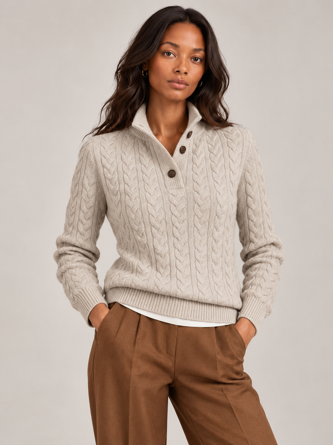 Pull en laine à torsades intemporel