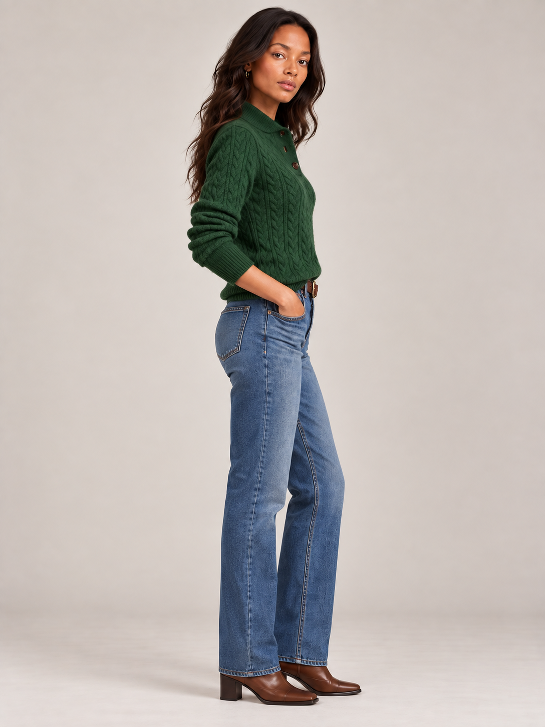 Pull en laine à torsades intemporel