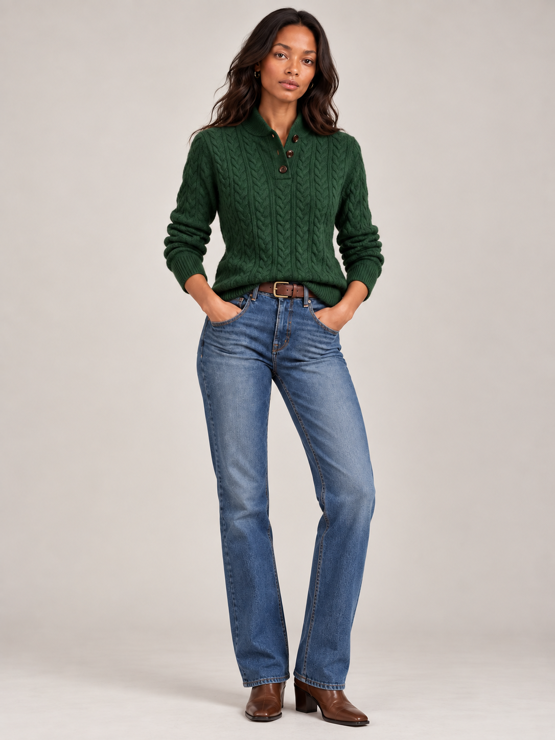 Pull en laine à torsades intemporel