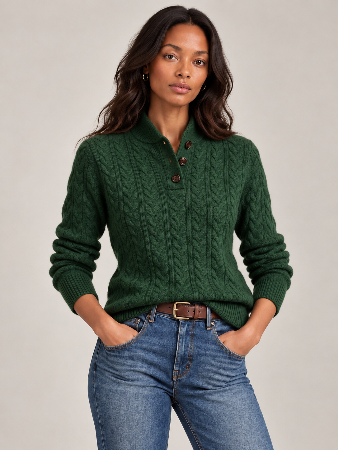 Pull en laine à torsades intemporel