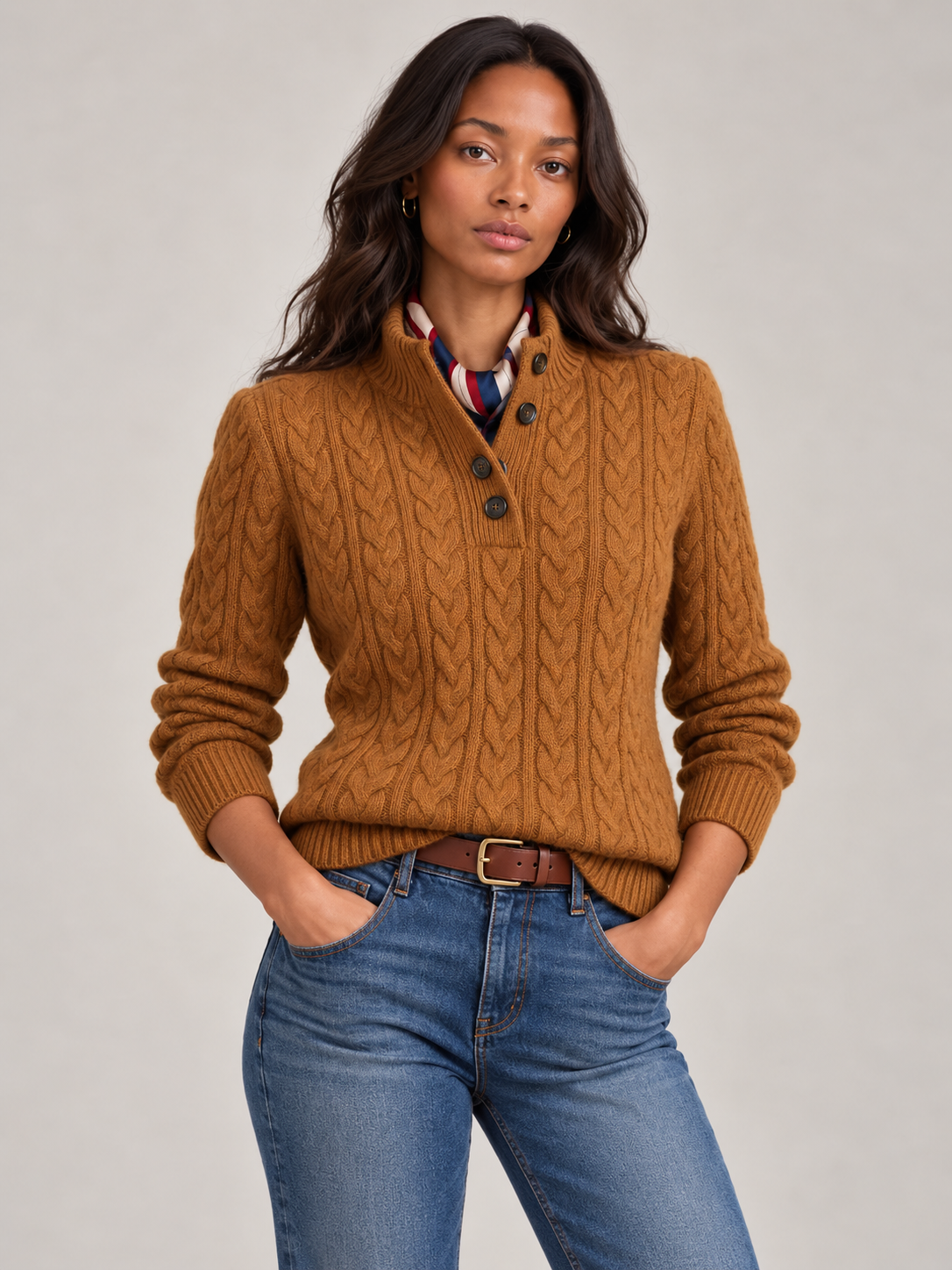 Pull en laine à torsades intemporel
