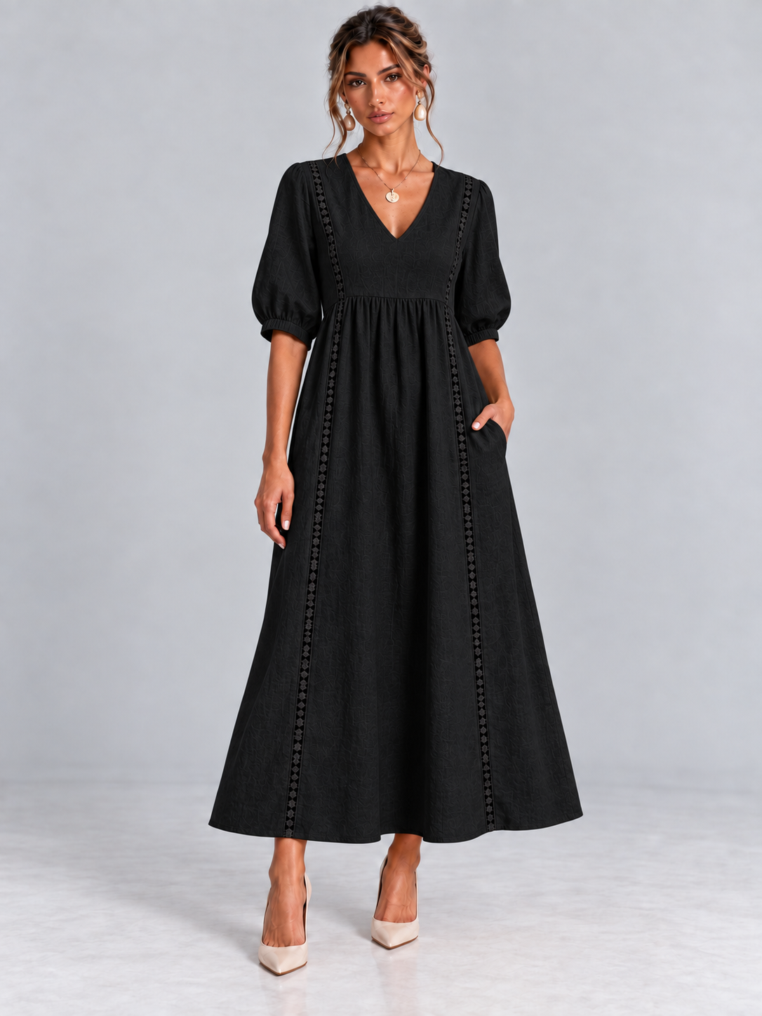 Madeleine™ | Robe en Lin et Coton Dentelée