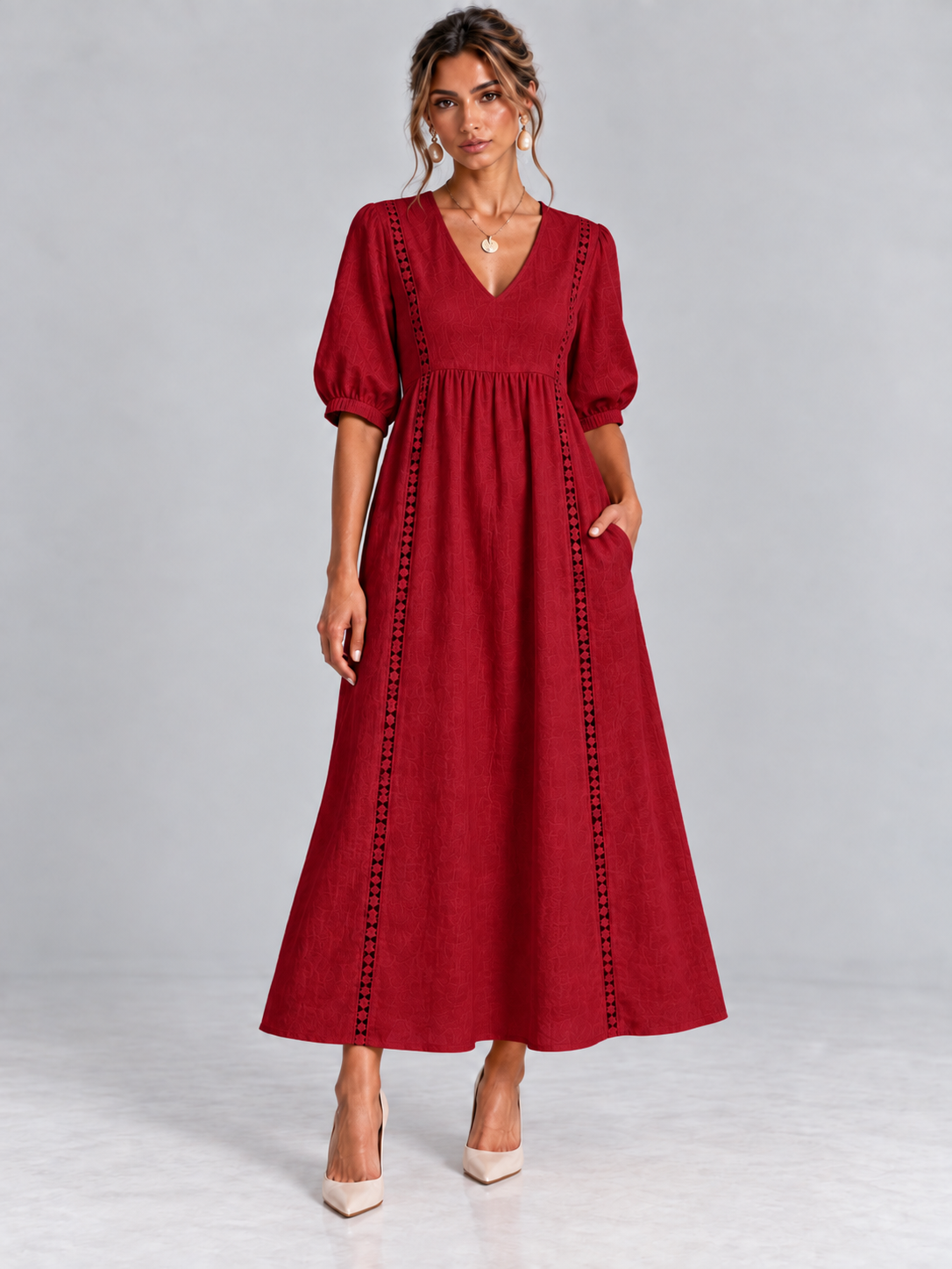 Madeleine™ | Robe en Lin et Coton Dentelée