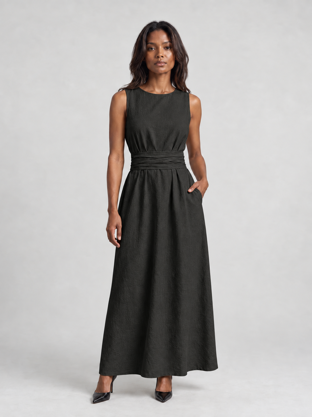 Léna | Robe longue confortable et élégante avec taille souple