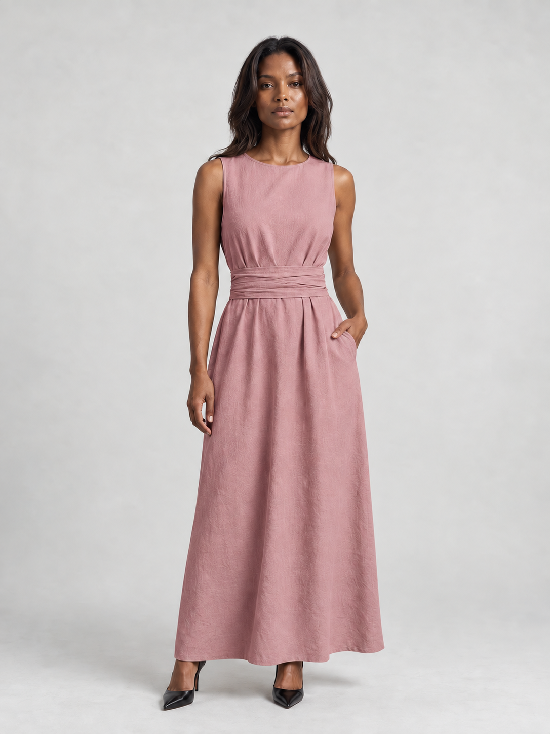 Léna | Robe longue confortable et élégante avec taille souple