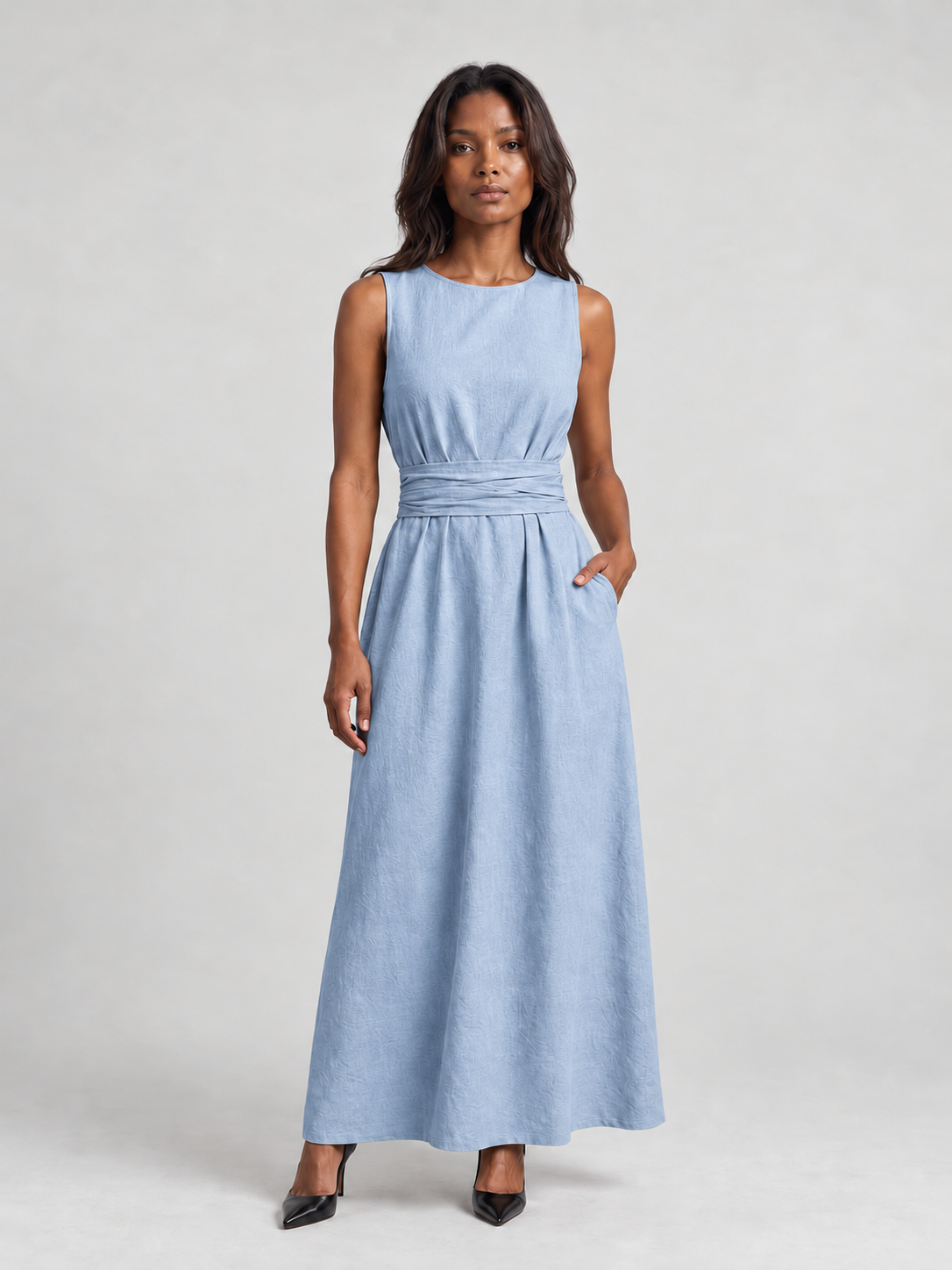 Léna | Robe longue confortable et élégante avec taille souple