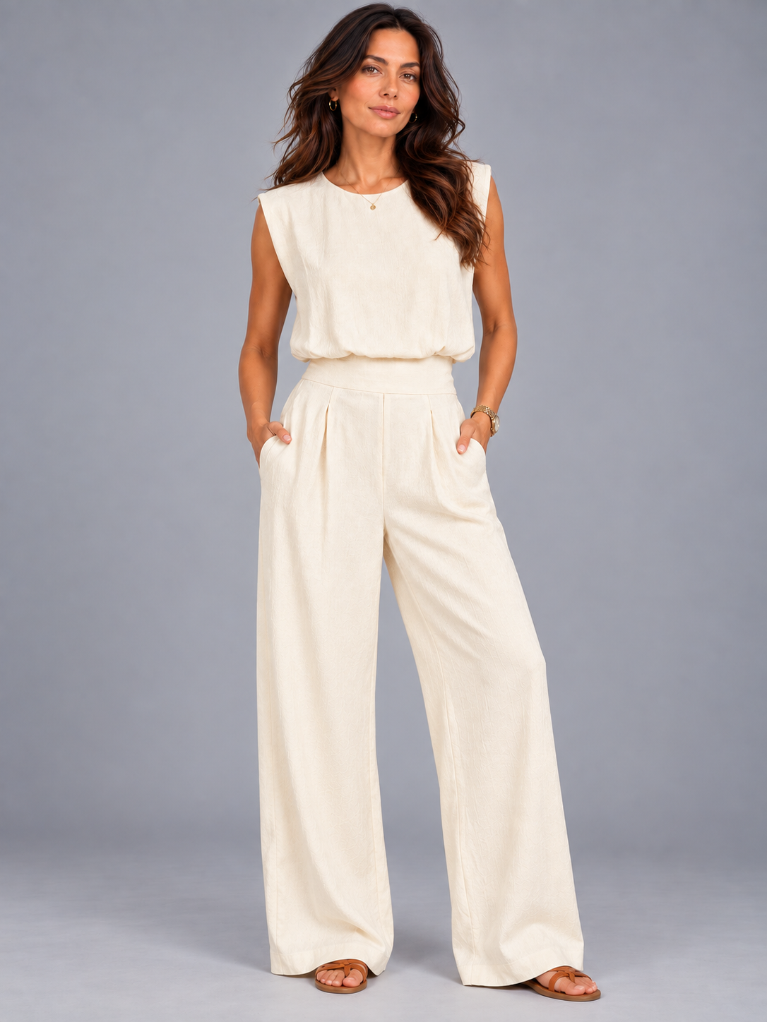 Juliette | Ensemble fluide élégant avec taille marquée et coupe minimaliste