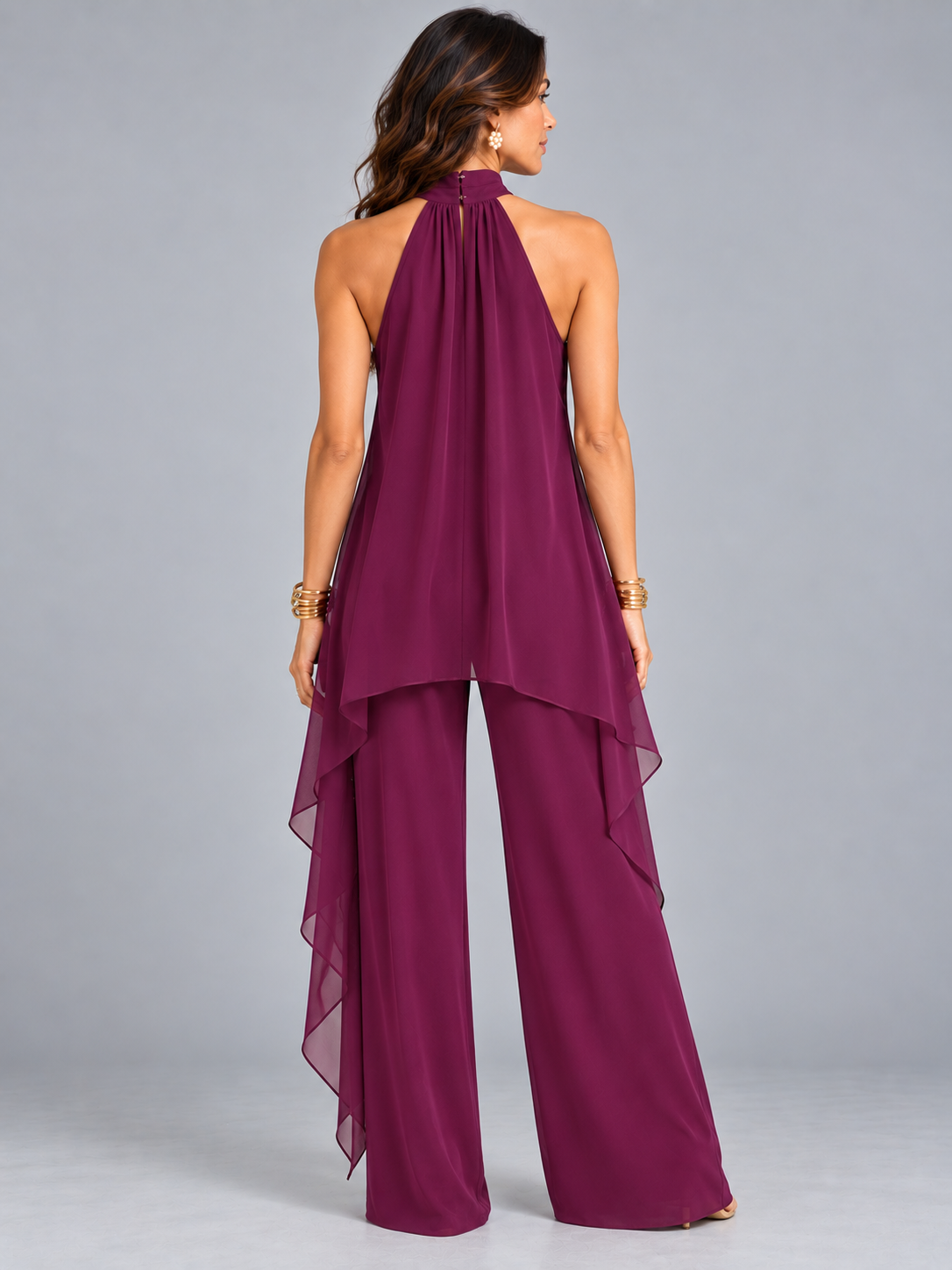 Amélie | Ensemble élégant asymétrique avec top fluide et pantalon large