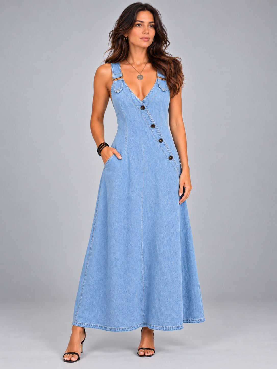 Camille™ | Robe Denim Élégante