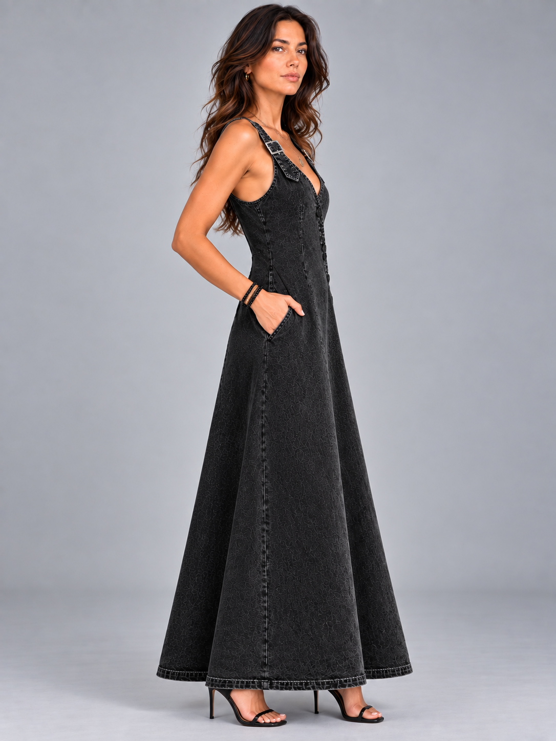Camille™ | Robe Denim Élégante
