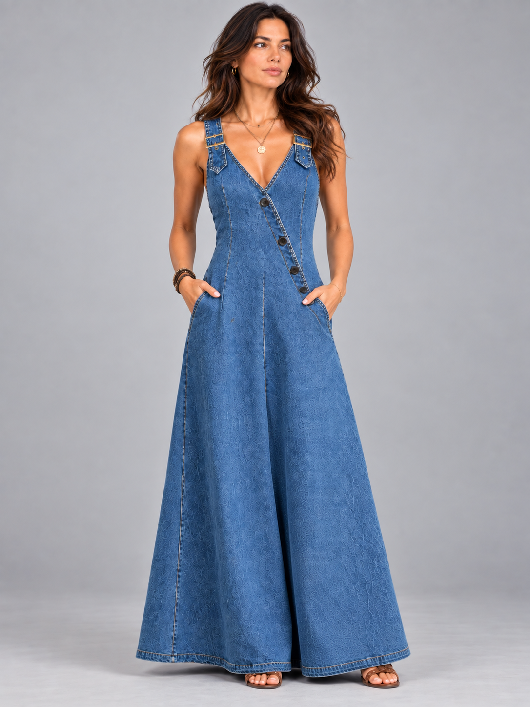 Camille™ | Robe Denim Élégante