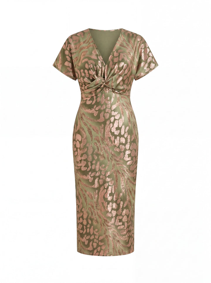 Sophie | Robe midi élégante fluide à imprimé raffiné