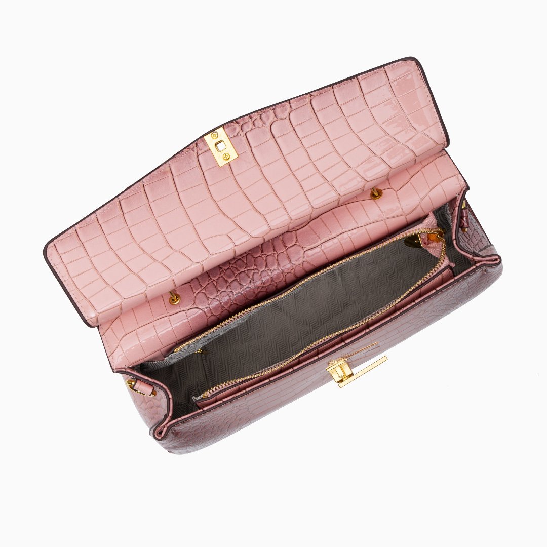 ÉLO – SAC STRUCTURÉ EFFET CROCO AVEC BANDOULIÈRE